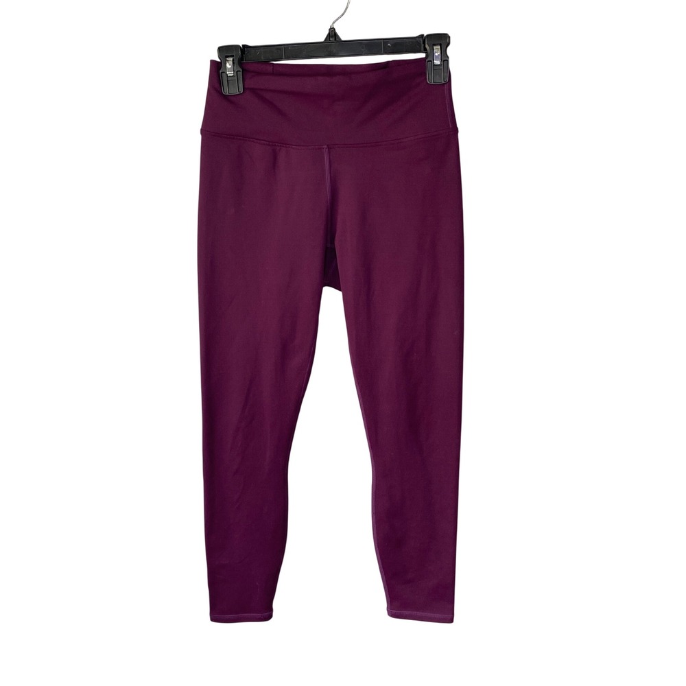 Fabletics PowerHold Leggings Plum‎ Purple Lattice Back High Waisted Womens Small